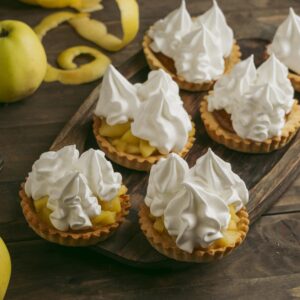 apple pie tart with whipped cream