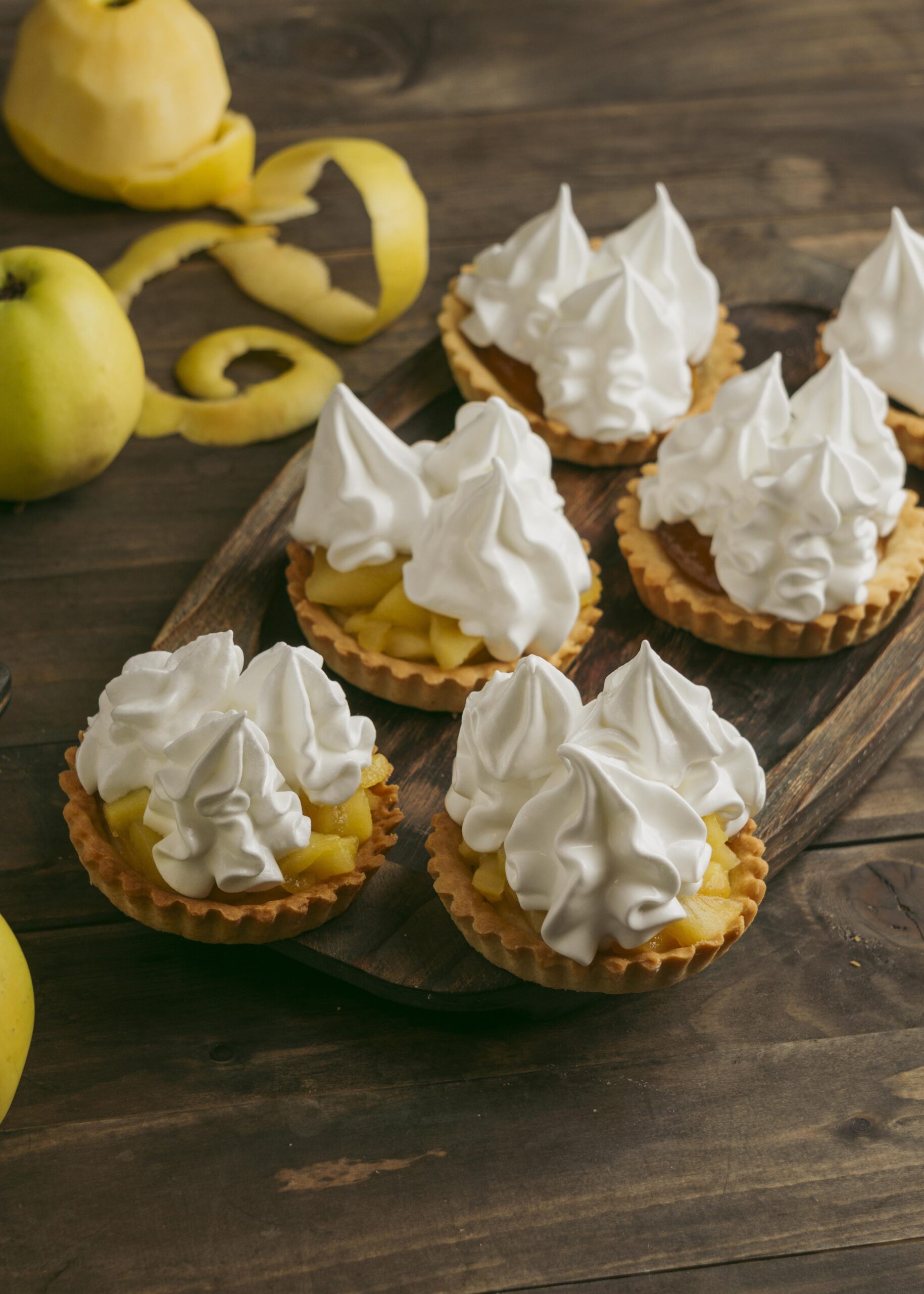 apple pie tart with whipped cream